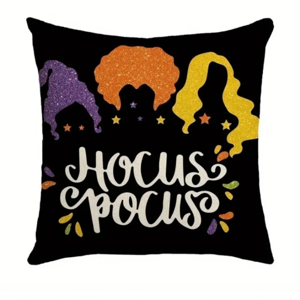 Hocus Pocus canvas pillow cover 17.5 square